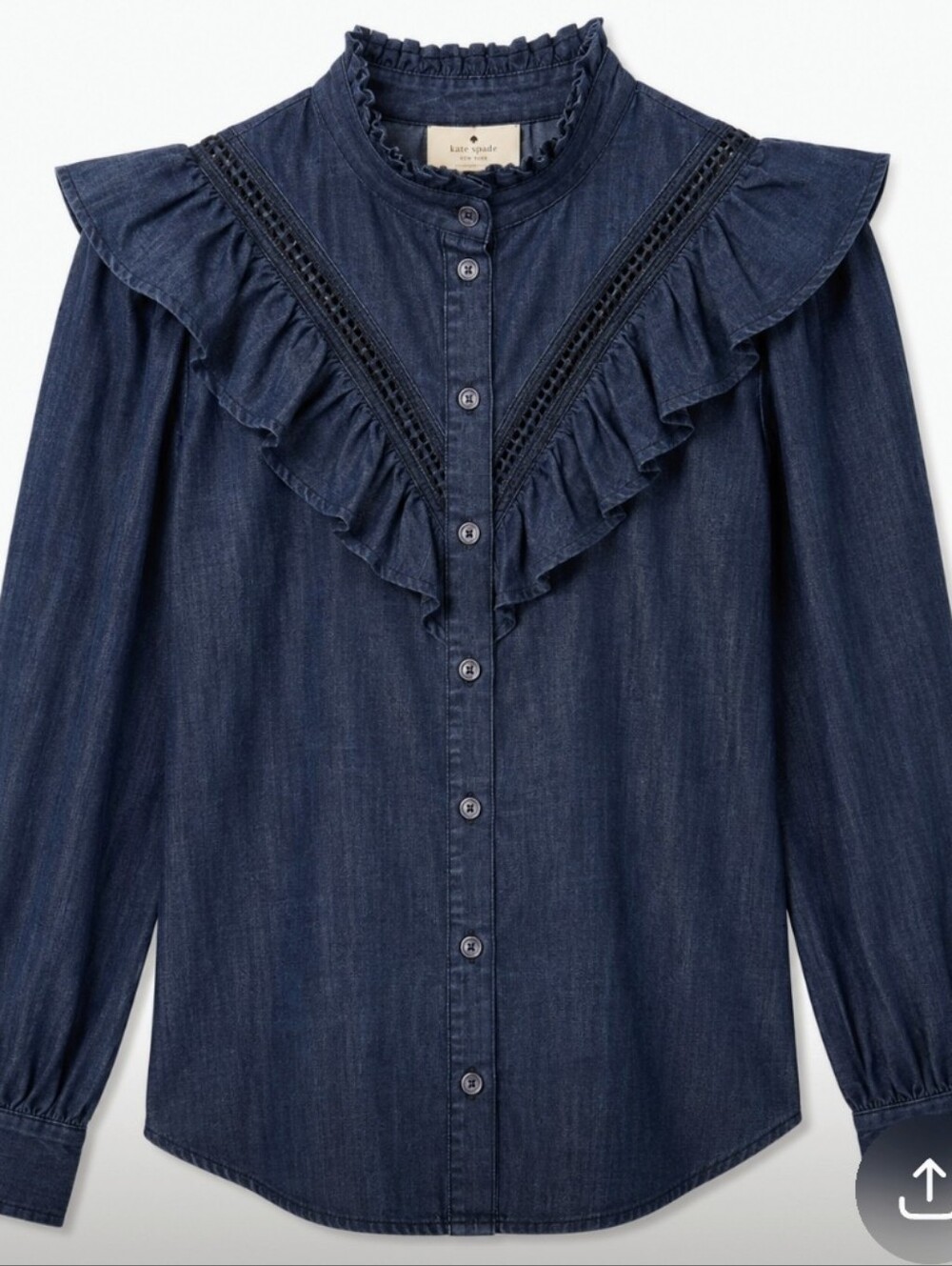 kate spade Dark Denim Button-Front Blouse